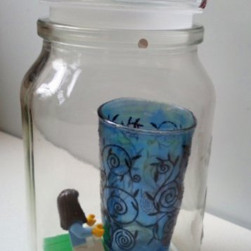 I can't tell you how tricky it is to get lego to sit straight inside a glass jar